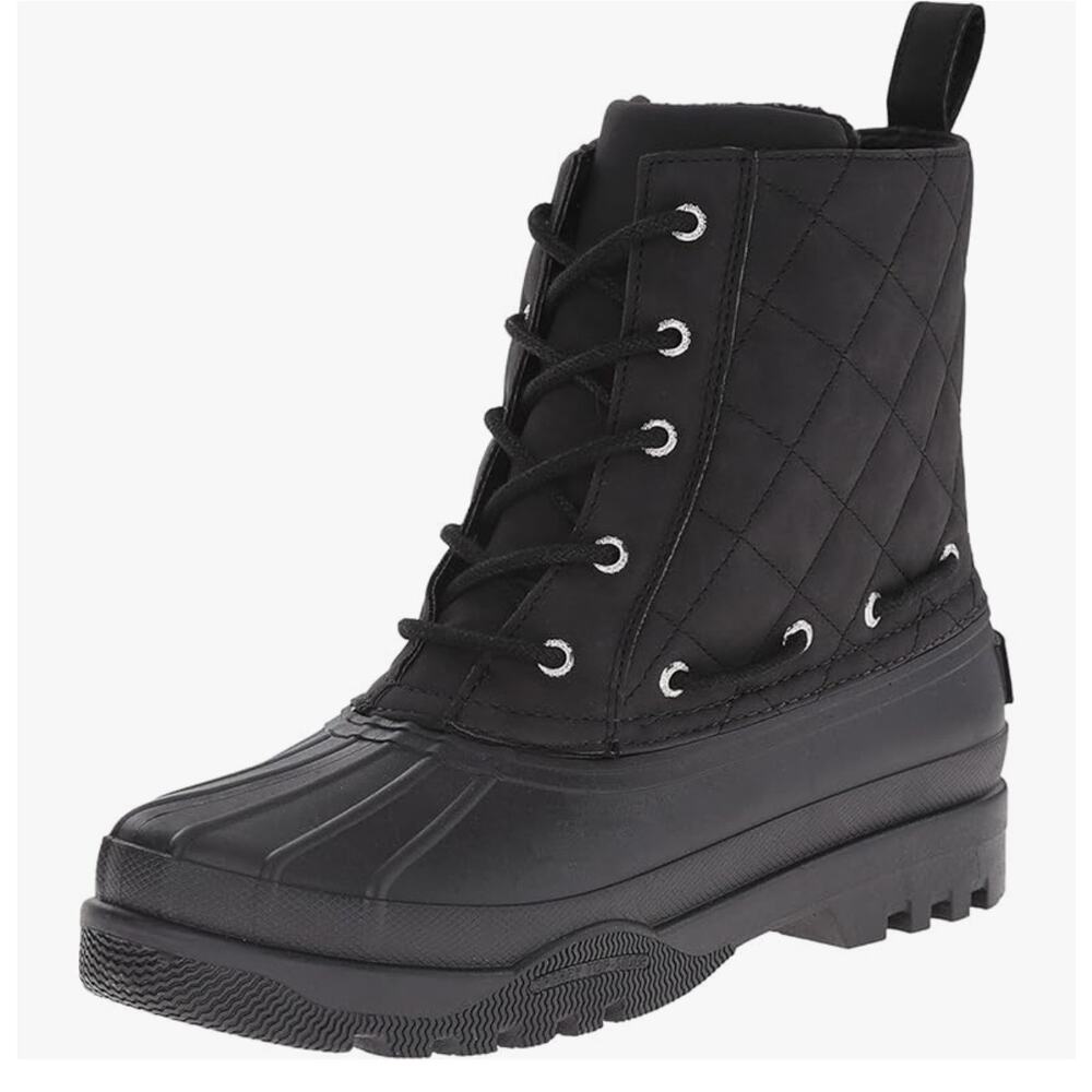 Sperry Black Quilted Gosling Duck Boots.